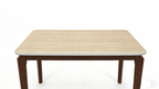 Ronda 120cm Table - Walnut & Travertine