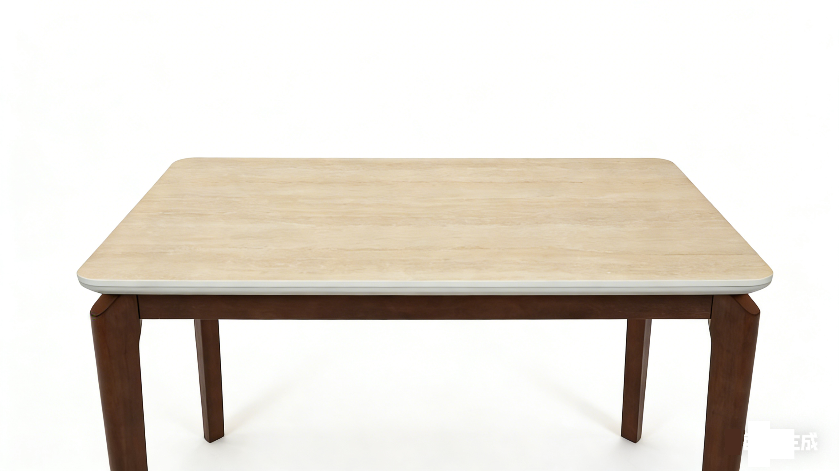 Ronda 120cm Table - Walnut & Travertine
