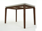 Ronda 120cm Table - Walnut & Travertine