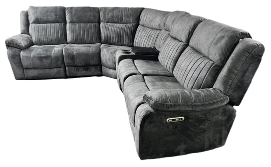 Rose Electric Corner Sofa 2+2 Seater Recliner In Grey