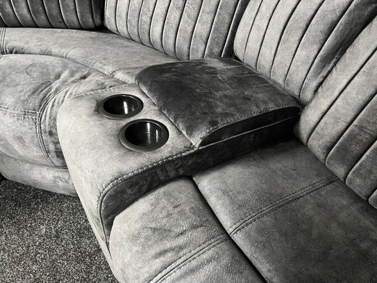 Rose Electric Corner Sofa 2+2 Seater Recliner In Grey