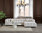 Tribeca Right Hand Corner Group in Oatmeal Boucle Fabric