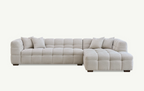 Tribeca Right Hand Corner Group in Oatmeal Boucle Fabric