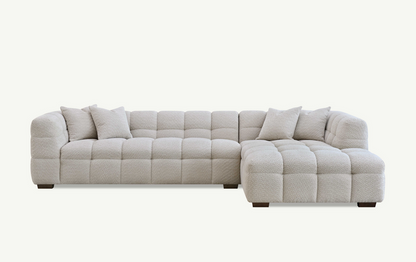 Tribeca Right Hand Corner Group in Oatmeal Boucle Fabric