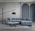 Tribeca Left Hand Corner Group in Iron Boucle Fabric