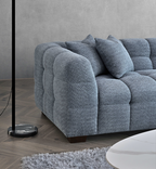 Tribeca Left Hand Corner Group in Iron Boucle Fabric