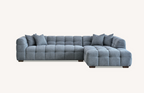 Tribeca Left Hand Corner Group in Iron Boucle Fabric