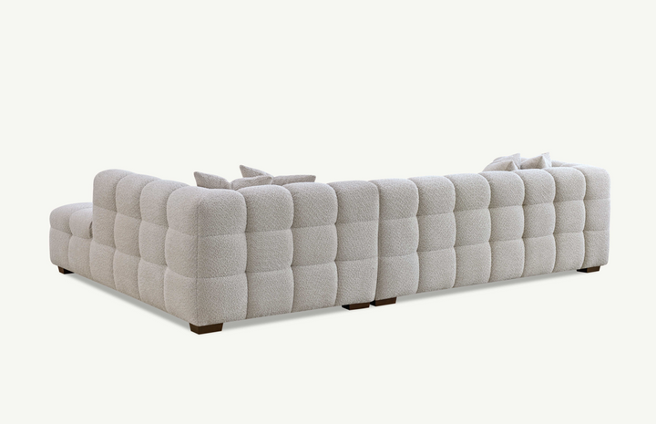 Tribeca Right Hand Corner Group in Oatmeal Boucle Fabric