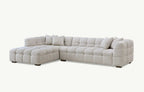 Tribeca Left Hand Corner Group in Oatmeal Boucle Fabric