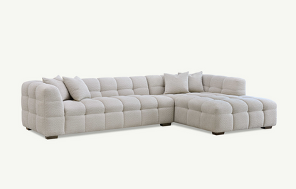 Tribeca Right Hand Corner Group in Oatmeal Boucle Fabric
