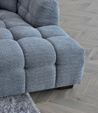 Tribeca Left Hand Corner Group in Iron Boucle Fabric