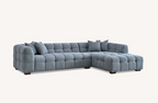 Tribeca Left Hand Corner Group in Iron Boucle Fabric