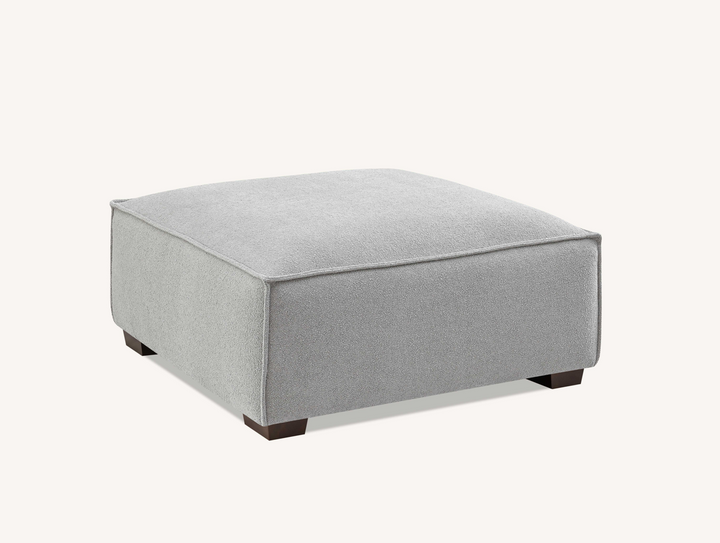 Dakota 4 Seater with Chaise in Pebble Boucle With Footstool