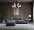 Dakota Sofa Range Chaise in Charcoal Boucle