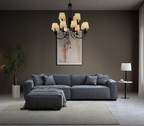 Dakota Sofa Range Chaise in Charcoal Boucle