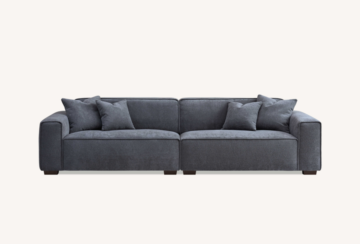 Dakota Sofa Range Chaise in Charcoal Boucle