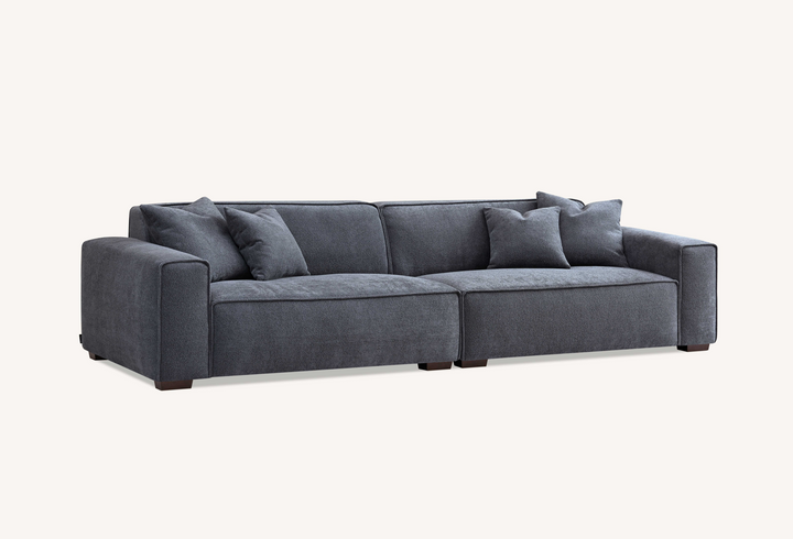 Dakota Sofa Range Chaise in Charcoal Boucle