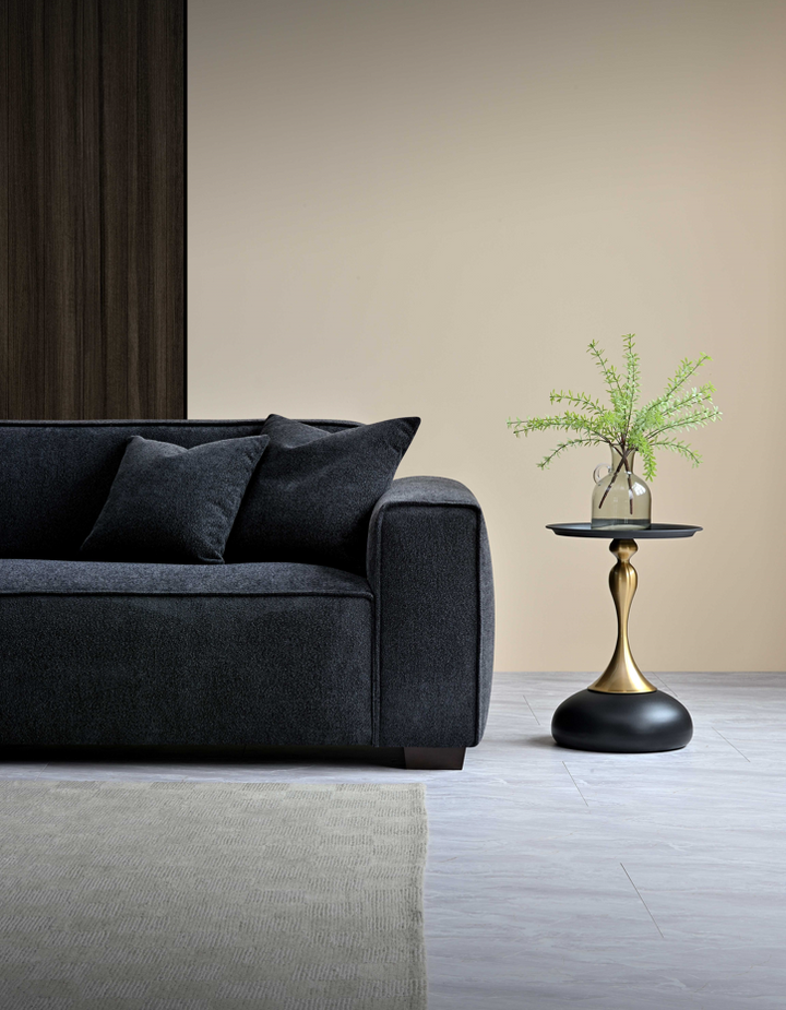 Dakota Sofa Range Chaise in Midnight Boucle