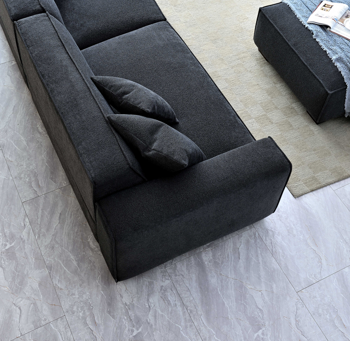 Dakota Sofa Range Chaise in Midnight Boucle