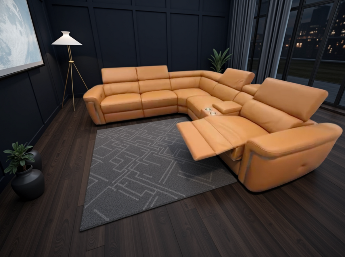Somerville Modular Electric Recliner Sofa Tan Large Corner