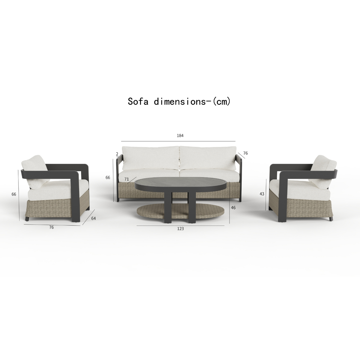 Selene Outdoor Lounge Set - Wicker - 5 Seater