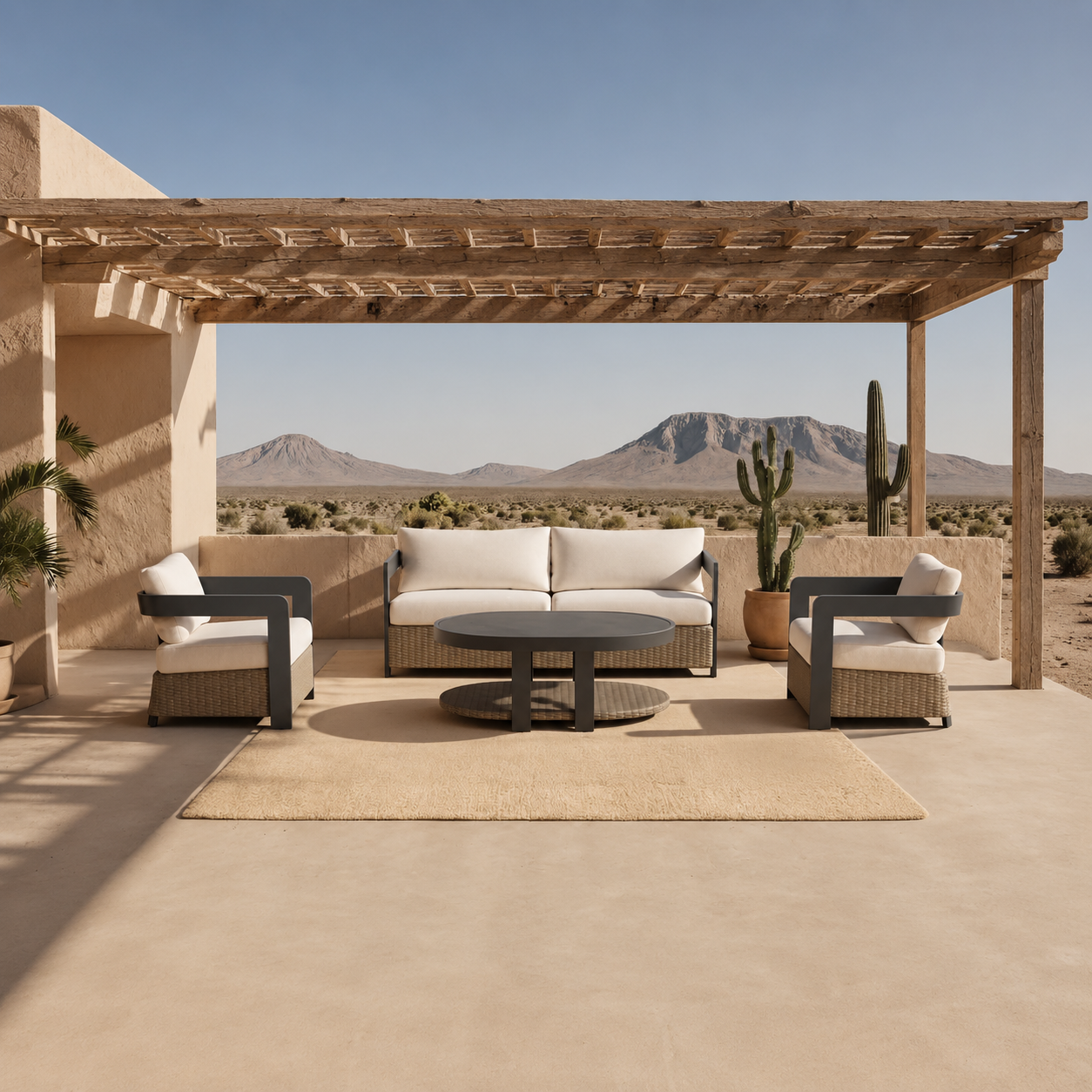 Selene Outdoor Lounge Set - Wicker - 5 Seater