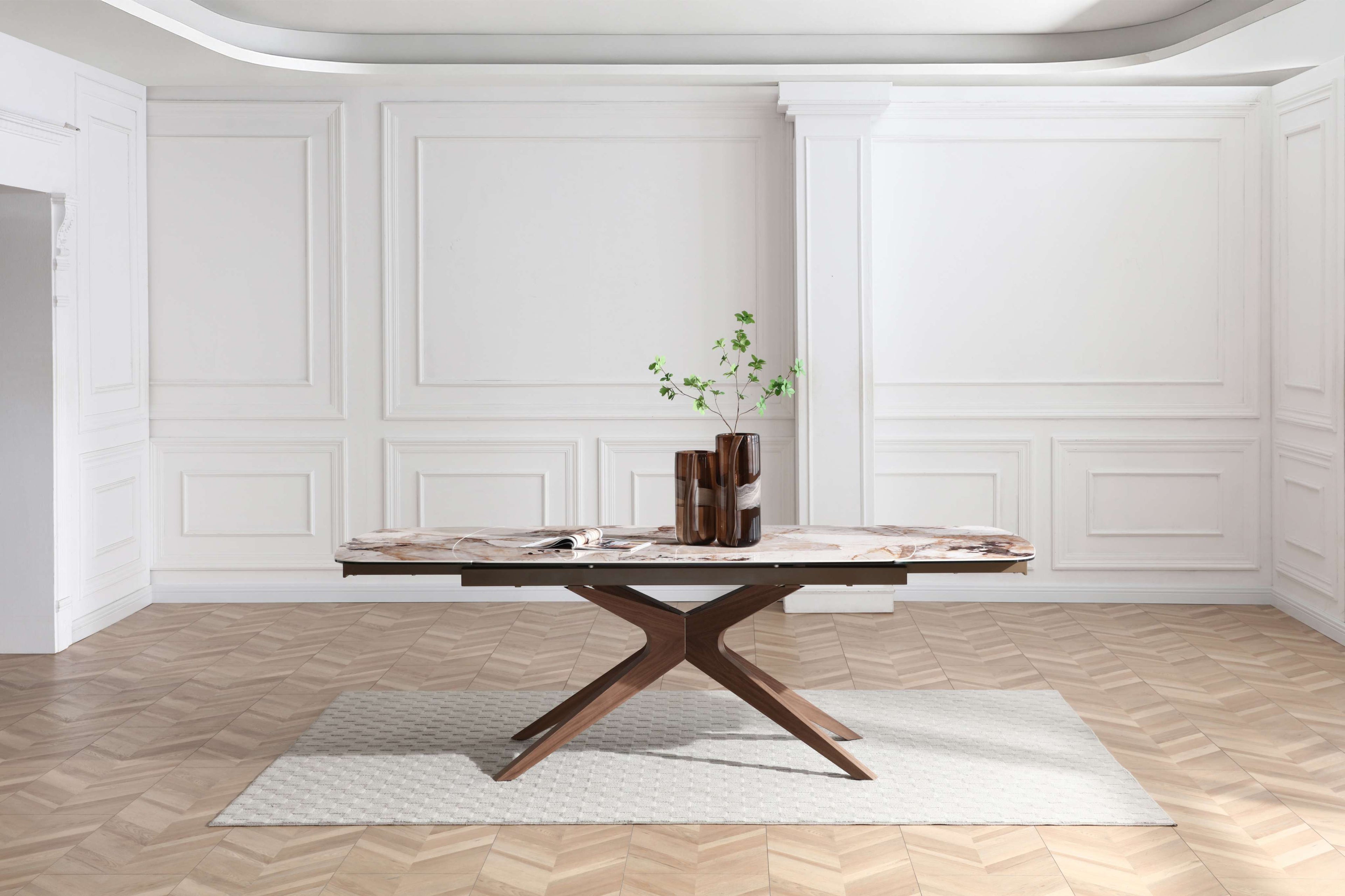 Serene Extending Table - Walnut & Pandora Vendome