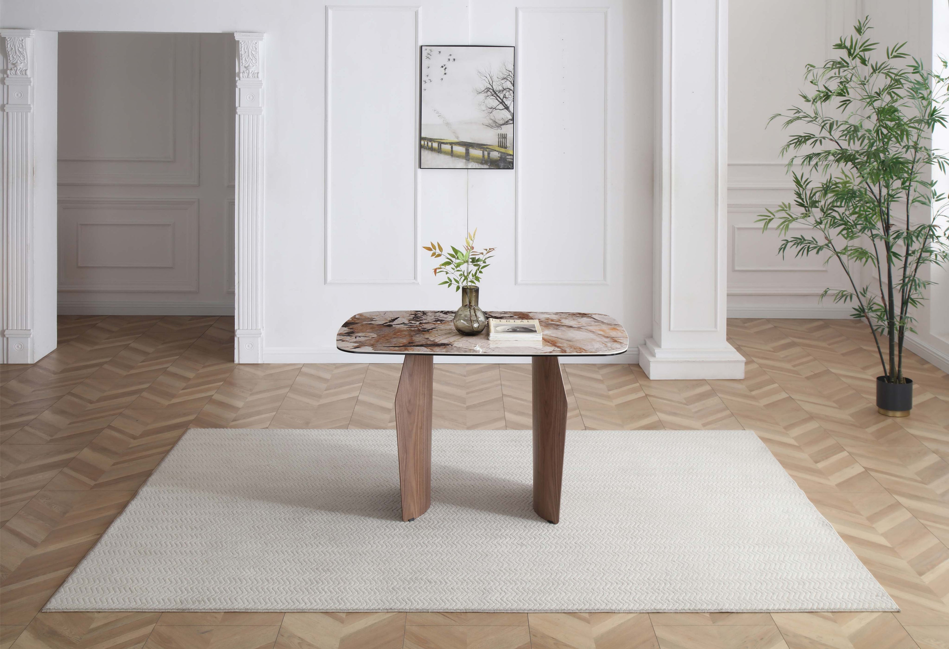 Sienna 120cm Table - Walnut & Pandora Vendome