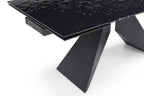 Silux Carbon Black Reinforced Glass Extending Dining Table