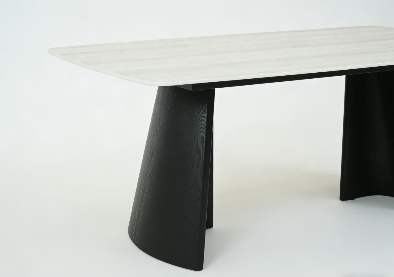 Silvia 180cm Table - Black & Grey