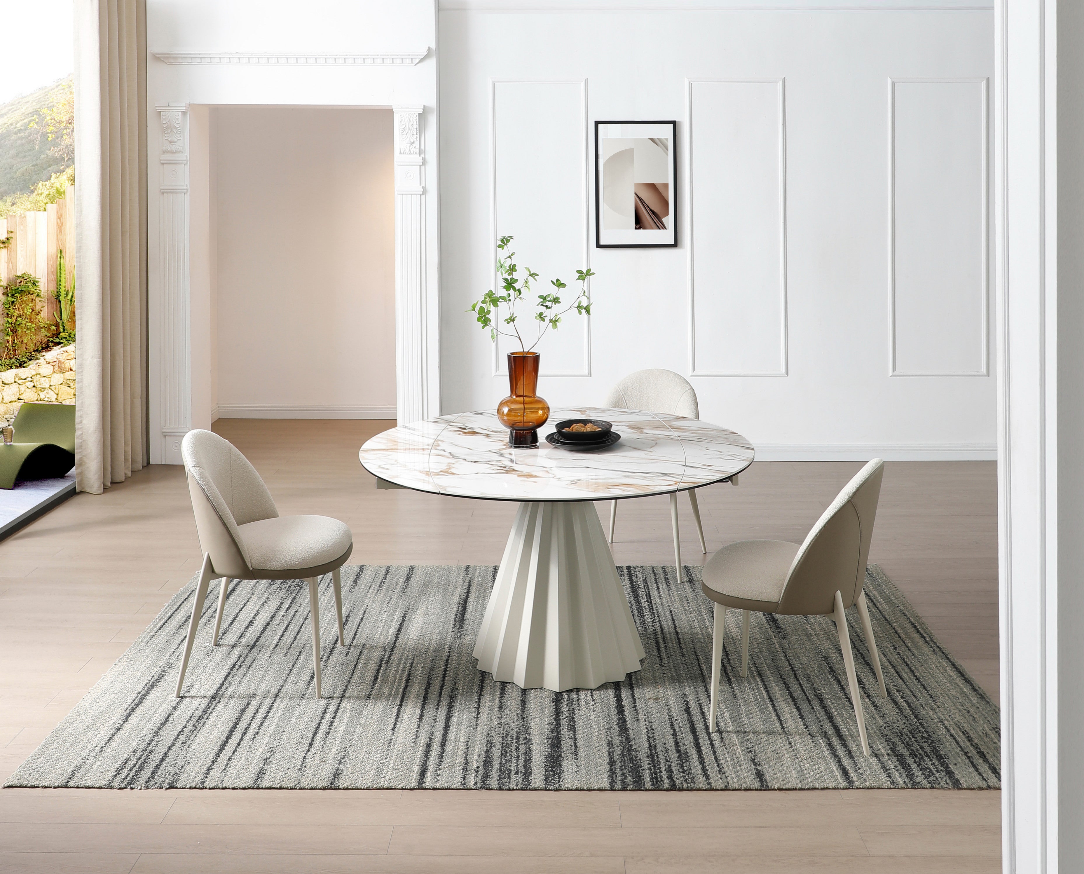 Skye Extending Table - Champagne & Sunset Vein