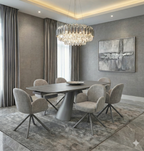 Alpine Grey Sintered Stone Extendable Dining Table 160-240cm