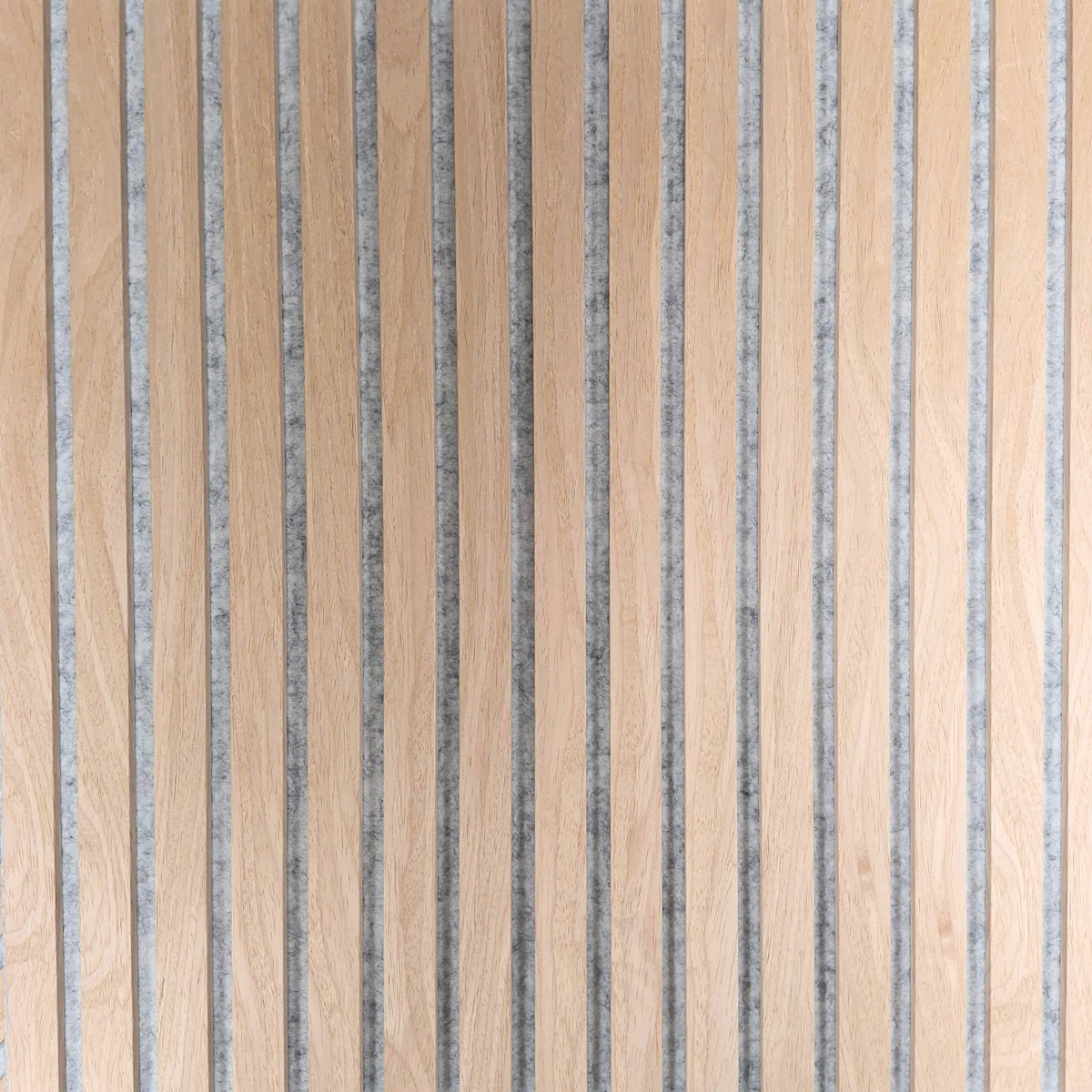 Acoustic Wall Panels - Oak on Grey Felt - Square/Straight- 60cm x 60cm (6 pieces)