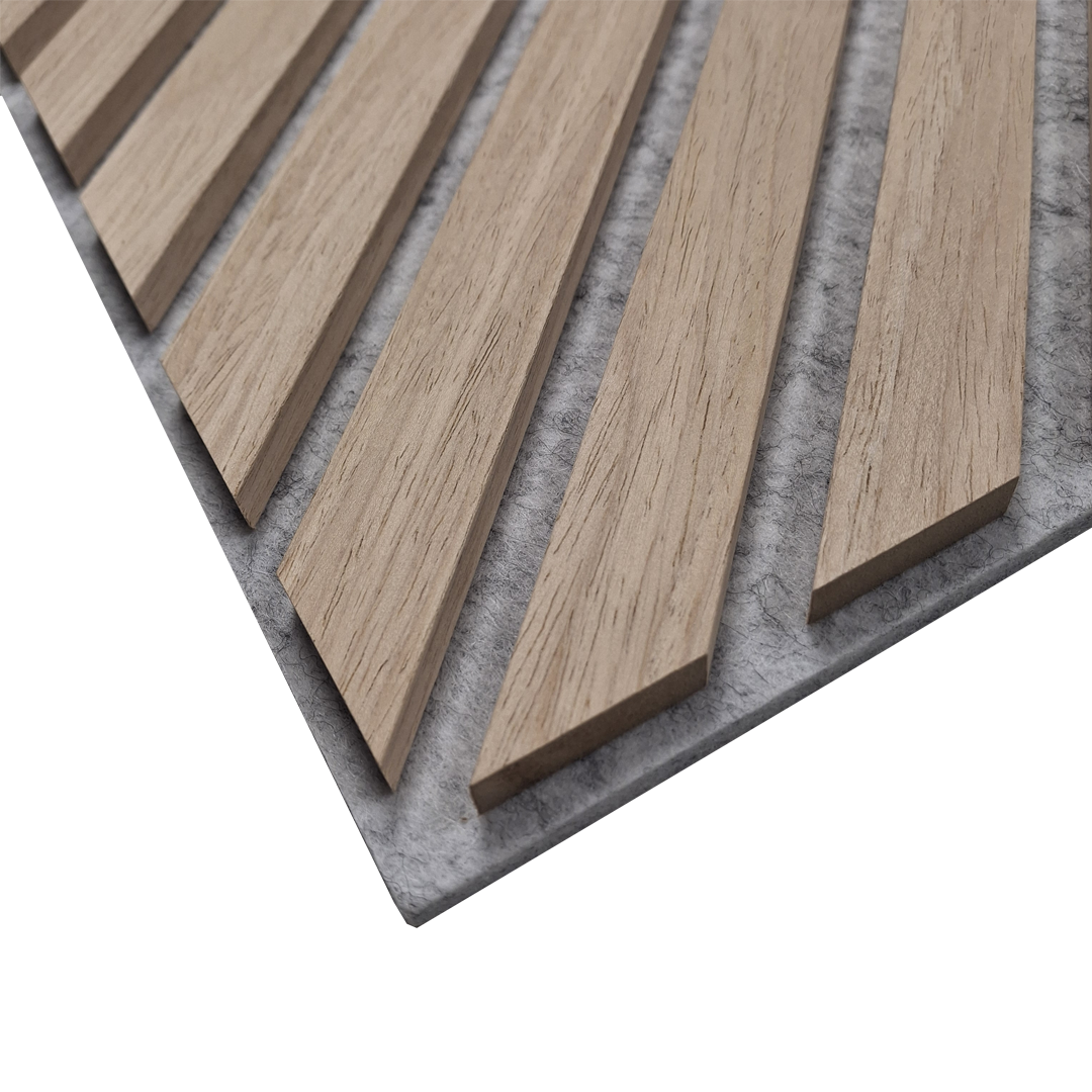 Acoustic Wall Panels - Oak on Grey Felt - Square/Diagonal- 60cm x 60cm (6 pieces)