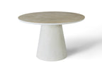 Stratos 120cm Table - Ivory & Travertine