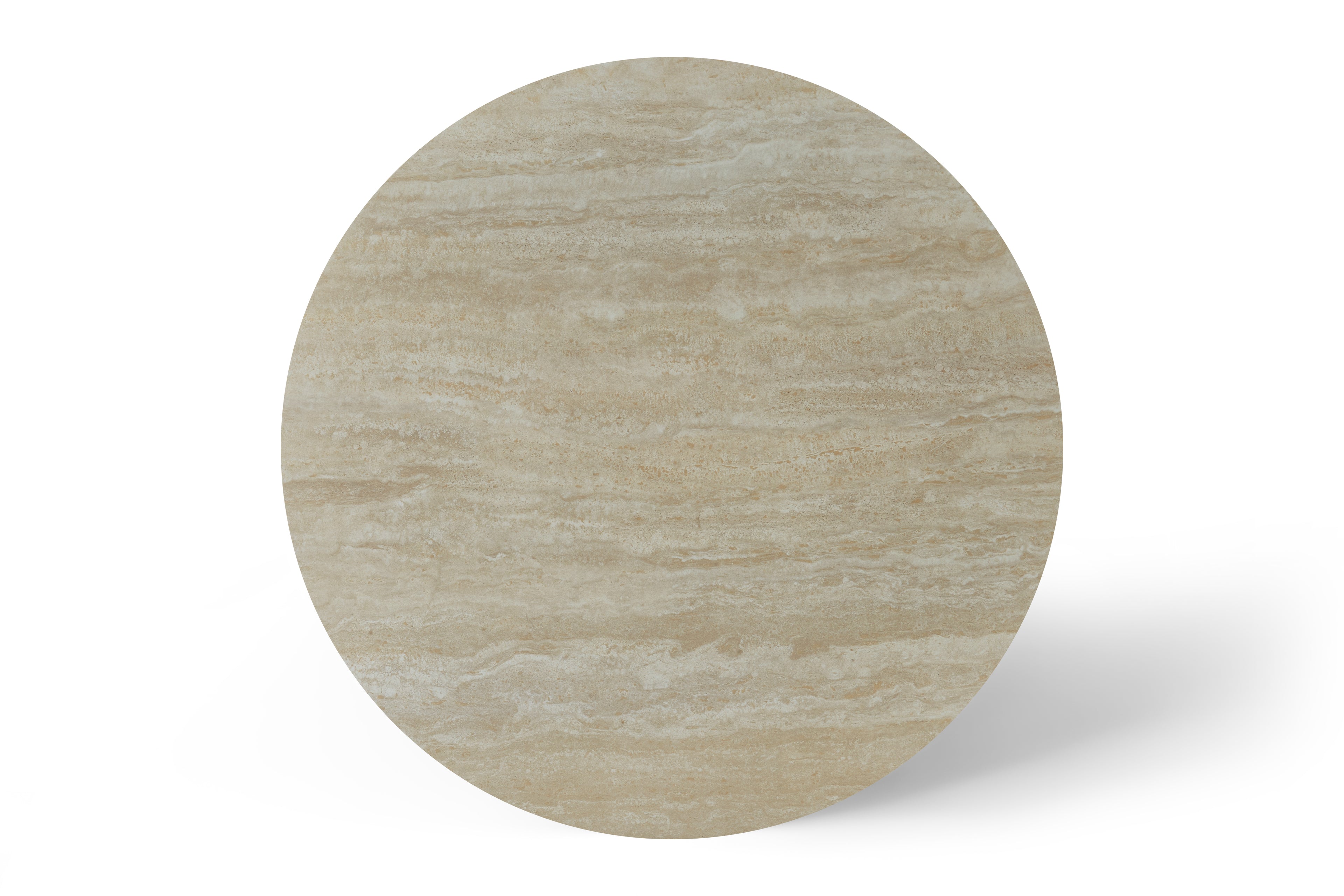 Stratos 120cm Table - Ivory & Travertine