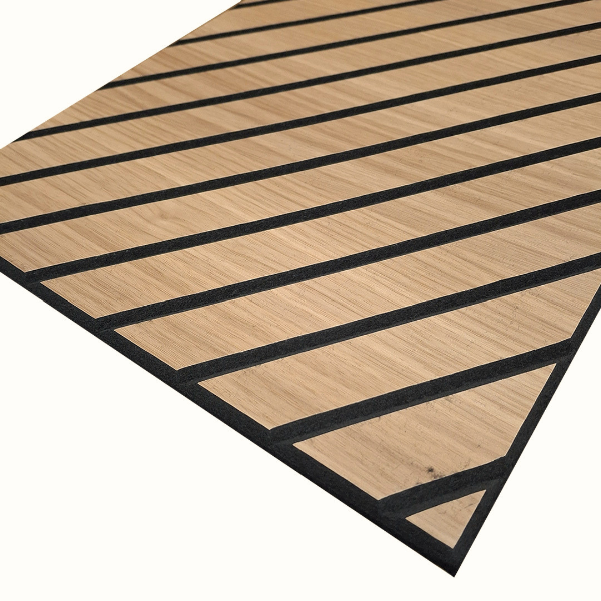 Self Adhesive Herringbone Acoustic Wall Panels - Walnut - 120cm x 30cm  (4 Pieces)