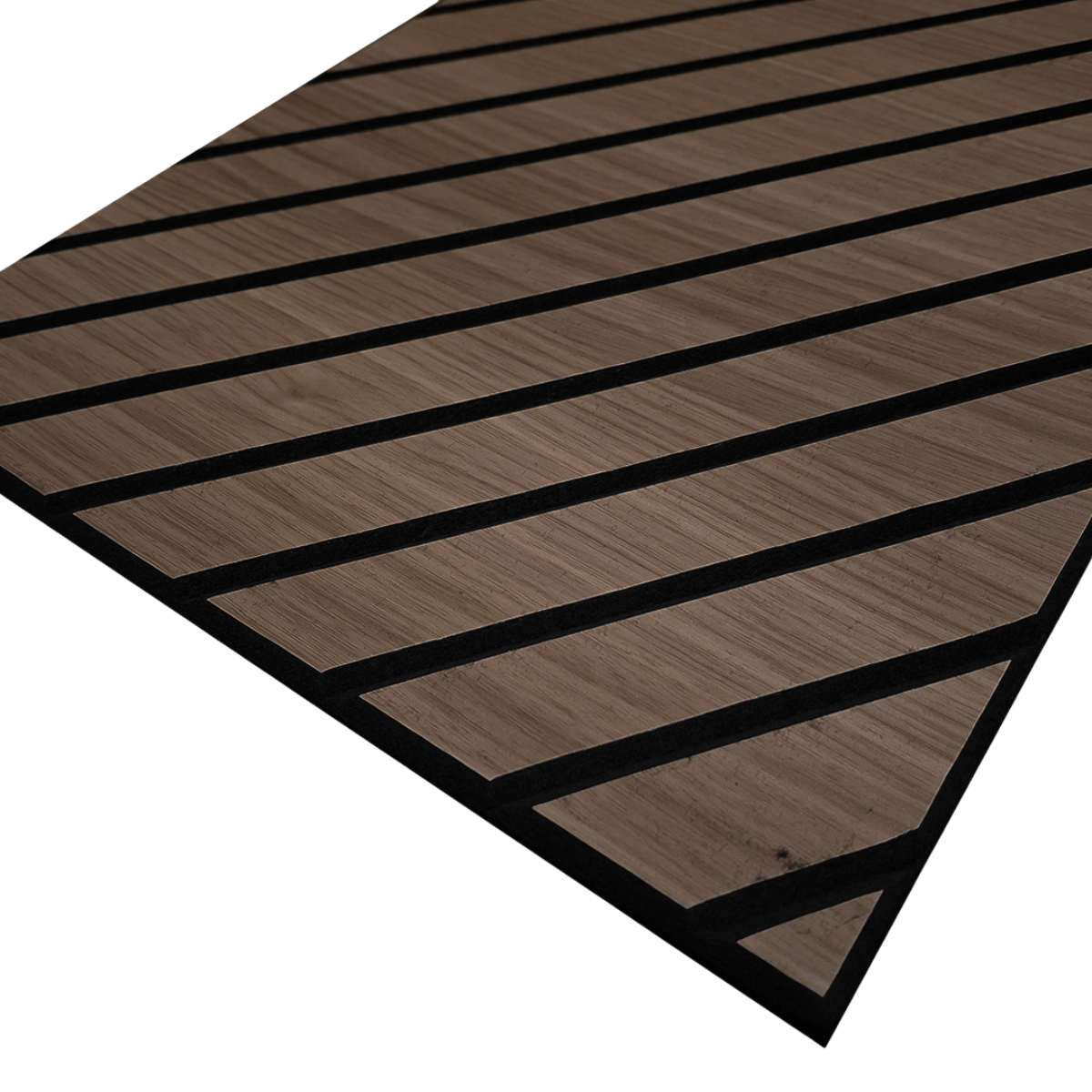 Self Adhesive Herringbone Acoustic Wall Panels - Smoked Oak - 120cm x 30cm (4 Pieces)