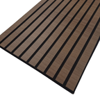 Self Adhesive Slatted Acoustic Wall Panels - Smoked Oak - 120cm x 30cm (4 Pieces)