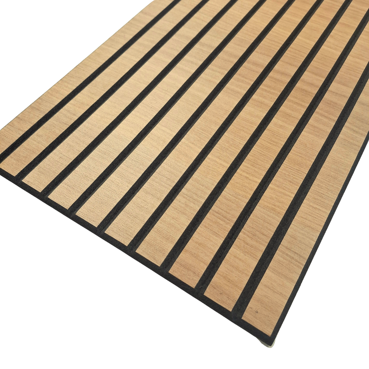 Self Adhesive Slatted Acoustic Wall Panels - Walnut - 120cm x 30cm (4 Pieces)