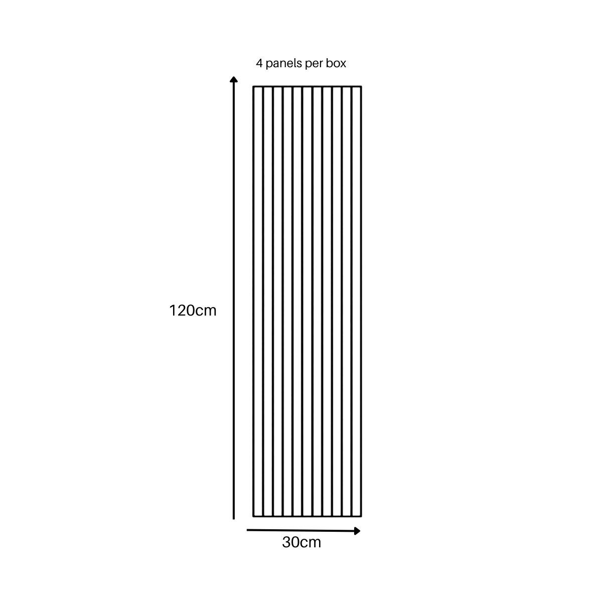 Self Adhesive Slatted Acoustic Wall Panels - Walnut - 120cm x 30cm (4 Pieces)