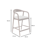Tess Walnut Barstool in Oatmeal Boucle