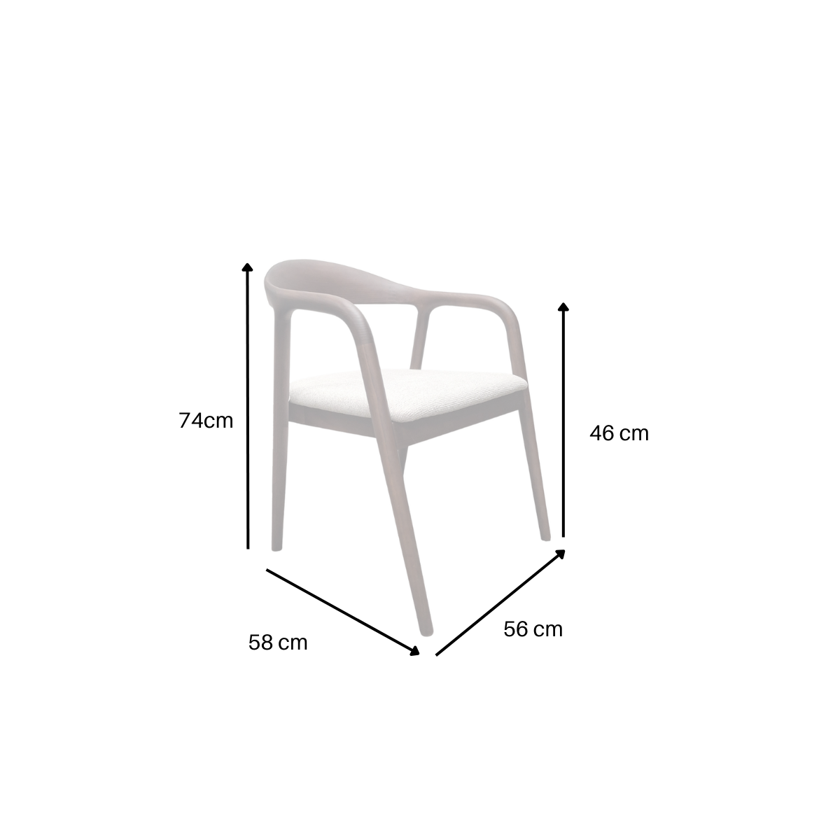 Tess Walnut Dining Chair in Oatmeal Boucle Set of 2