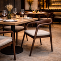 Tess Walnut Dining Chair in Oatmeal Boucle Set of 2