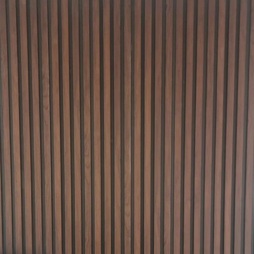 Acoustic Slatted Wall Panel - Smoked Oak 2.4m x 0.6m (2 Pieces)
