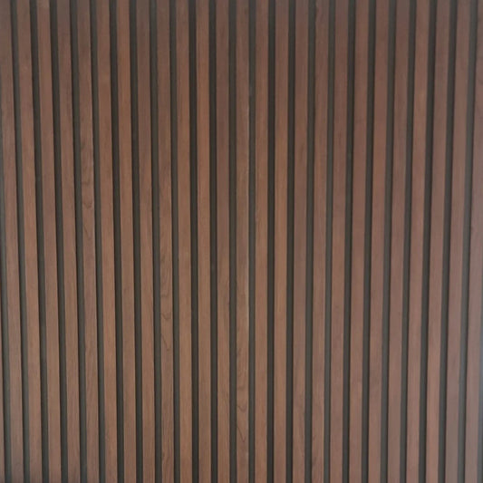 Wood Veneer Acoustic Slatted Wall Panel - Dark Oak 2.4m x 0.6m (4 Pieces)