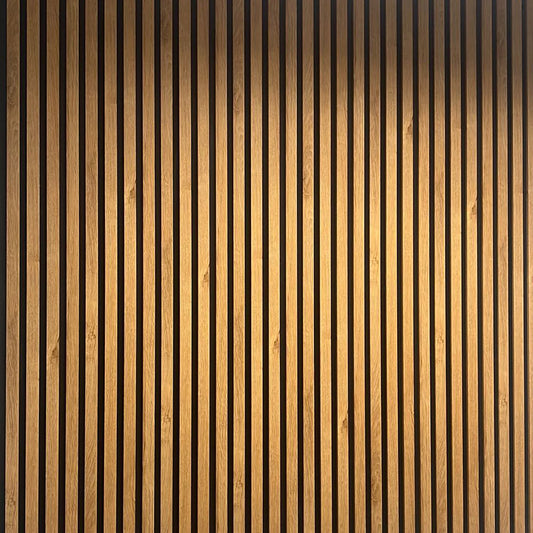 Wood Veneer Acoustic Slatted Wall Panel - Light Oak 2.4m x 0.6m (4 Pieces)