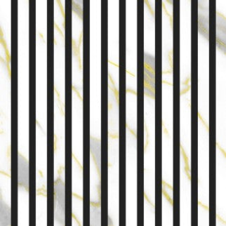 Acoustic Slatted Wall Panel - White and Gold Marble  2.4m x 0.6m (4 Pieces)