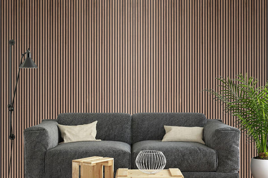 Acoustic Slat Wall Panel 2.4m x 0.6m – Walnut