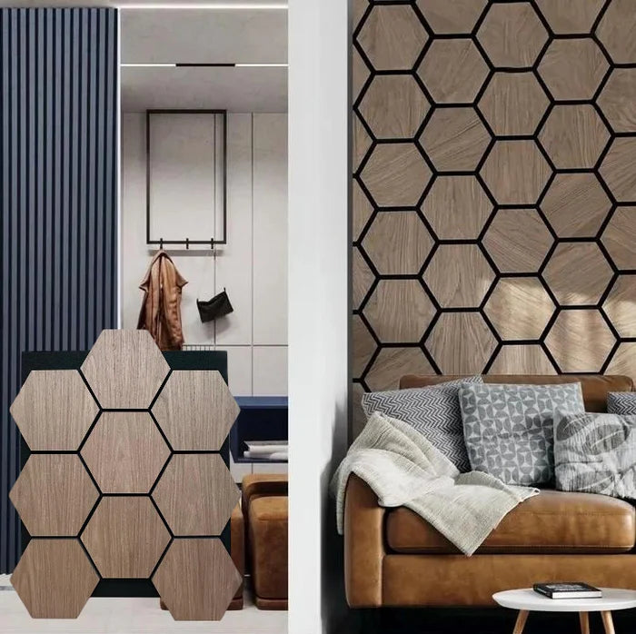 Acoustic Hexagon Wall Panel - Light Oak (4 Pieces)